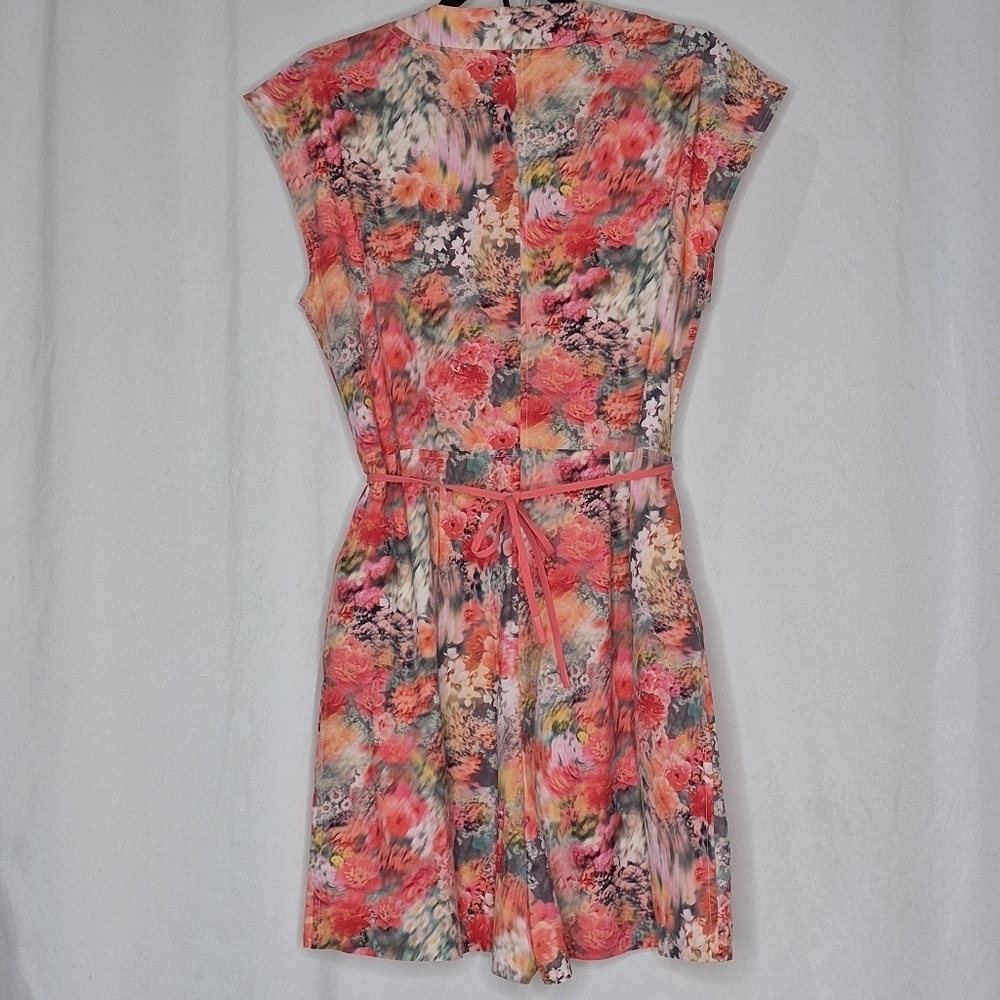 Athleta Multicolor Floral Print Romper - Coral, Yellow, Blue - Picture 5 of 14